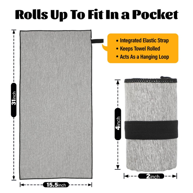NUOYEE 12 Pack Gym Towels Microfiber Fast Drying Men Women Workout Gear for Fitness Yoga Exercise Tennis Quick Dry Towel for Outdoor Running Riding Jogging Hiking Camping Fishing - Image 5